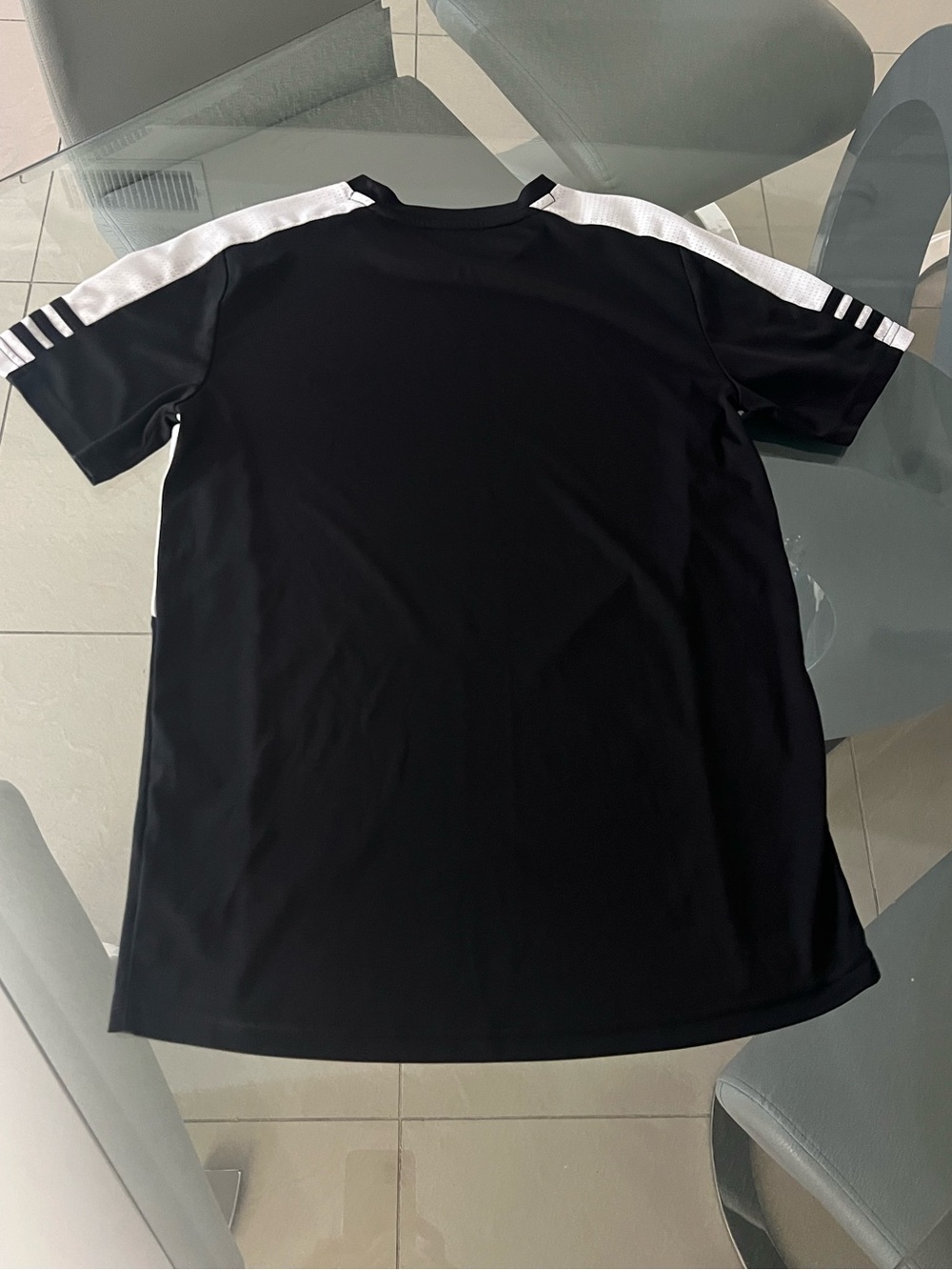 Adidas Black Athletic Short Sleeve dri fit boys T-Shirt size large 14/16 - Picture 3 of 5